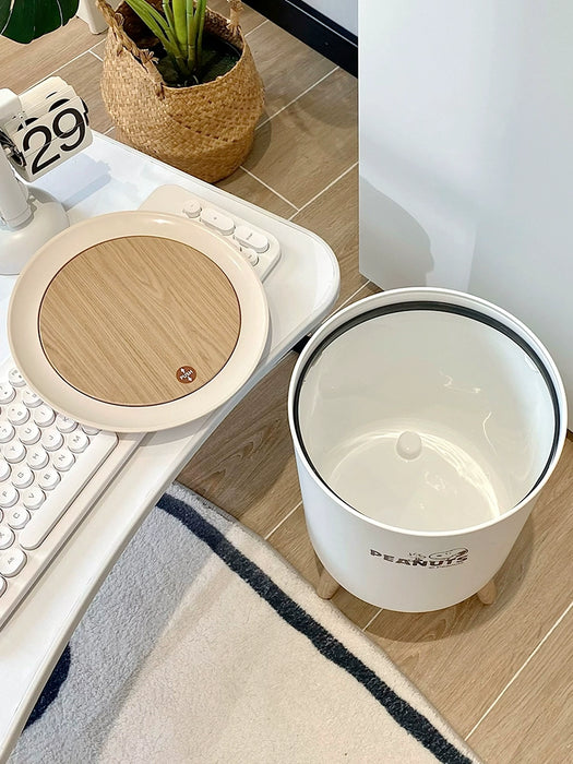 Log Style Household Bedroom Floor Wastebasket Trash Can