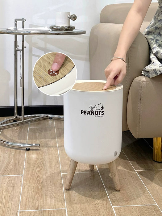 Log Style Household Bedroom Floor Wastebasket Trash Can