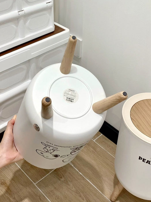 Log Style Household Bedroom Floor Wastebasket Trash Can