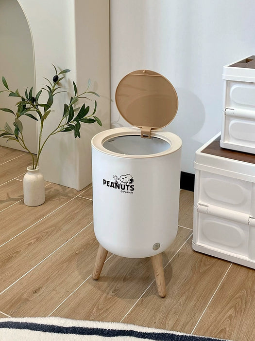 Log Style Household Bedroom Floor Wastebasket Trash Can