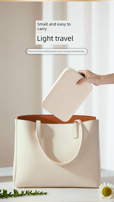 Travel Bag Mirror Desktop Desktop Cosmetic Mirror Portable with Light Women Portable Foldable Led Storage Box