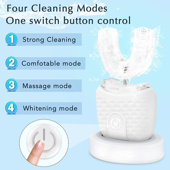 New Smart Rechargeable U-shaped Silicone Electric Toothbrush 360 Home Travel Electric Toothbrush