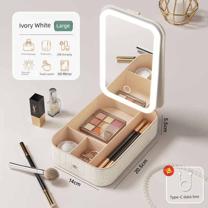 Carry Foldable Storage Box Dormitory Students Cosmetic Mirror