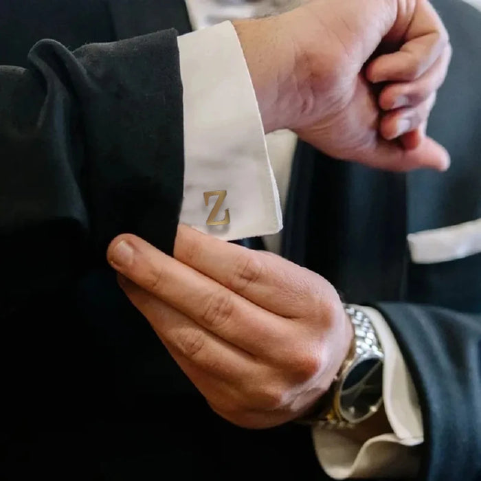 Personalized A-Z Alphabet Cufflinks - Unique Men's Cufflink Gifts for Weddings, Shirts, and Special Occasions - Customizable Keepsakes for Stylish Grooms and Thoughtful Wedding Souvenir