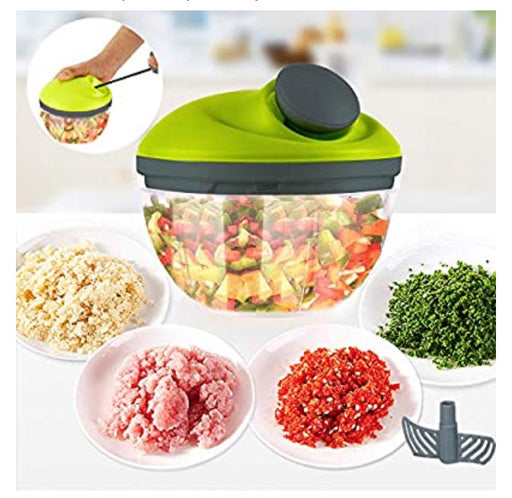 Easy Pull Food Chopper and Manual Vegetable Chopper - Blender to Chop Fruits and Dicer - Hand Held,Green(350ML) - Great Stuff OnlineGreat Stuff Online