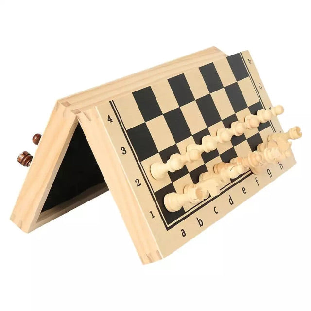 Large Chess Wooden Set Folding Chessboard Magnetic Pieces Wood Board Birthday and Holiday Gifts - Great Stuff OnlineGreat Stuff Online