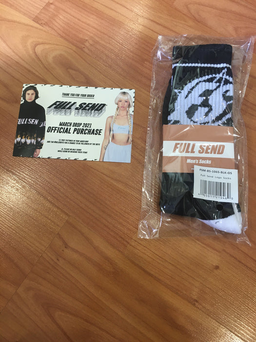 100% Authentic Brand New Full Send Logo Socks Black - Great Stuff OnlineGreat Stuff Online