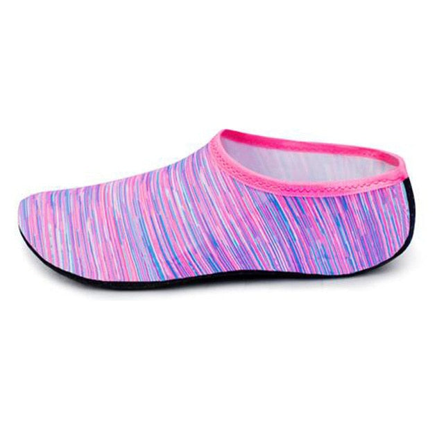 New Beach Swimming Water Sport Socks Anti Slip Shoes Yoga Fitness Dance Swim Surfing Diving Underwater Shoes for Kids Men Women - Great Stuff OnlineGreat Stuff Online Purple lines / S