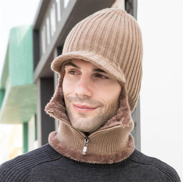 Zip Hooded Scarf Men Women - Great Stuff OnlineGreat Stuff Online khaki / One Size
