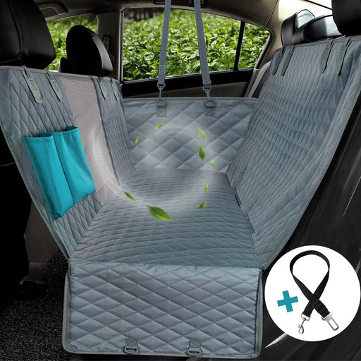 Dog Car Seat Cover View Mesh Waterproof Pet Carrier Car Rear Back Seat Mat Hammock Cushion Protector With Zipper And Pockets - Great Stuff OnlineGreat Stuff Online