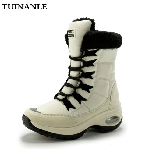 Quality Waterproof Winter Women Boots Keep Warm Mid-Calf Snow Boots Ladies Lace-up - Great Stuff OnlineGreat Stuff Online