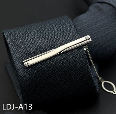 Ties Fashion Neckties Classic Men's Stripe Yellow Navy Blue Wedding Ties Jacquard Woven 100% Silk Men Solid Tie Polka Dots Neck Ties - Great Stuff OnlineGreat Stuff Online Ties Clip With Chain