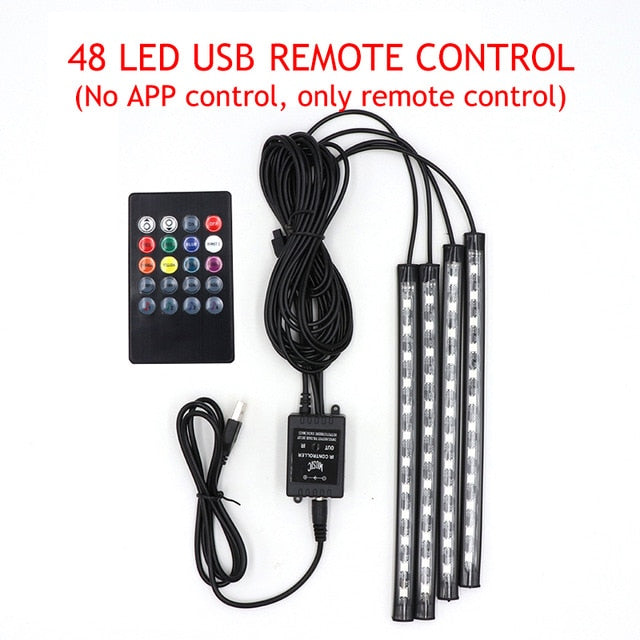 Car Interior Led Tights - Great Stuff OnlineGreat Stuff Online 48 USB RC / China
