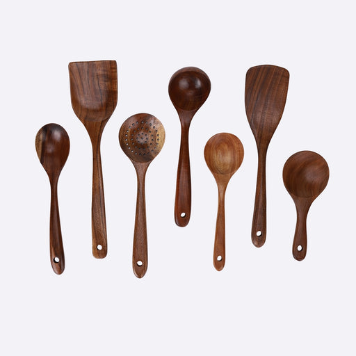 7pcs Thai Teak Kitchen Utensils Set - Great Stuff OnlineGreat Stuff Online