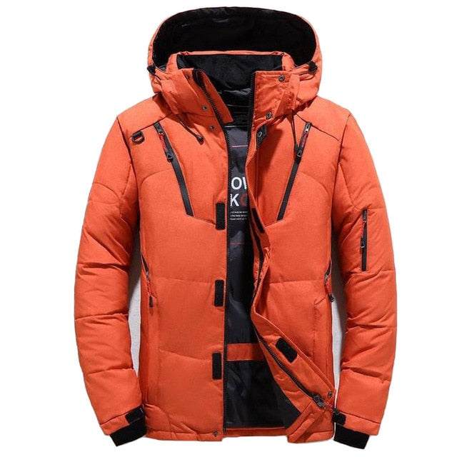 Men Casual White Duck Down Coat - Great Stuff OnlineGreat Stuff Online 1987 orange / XXXL