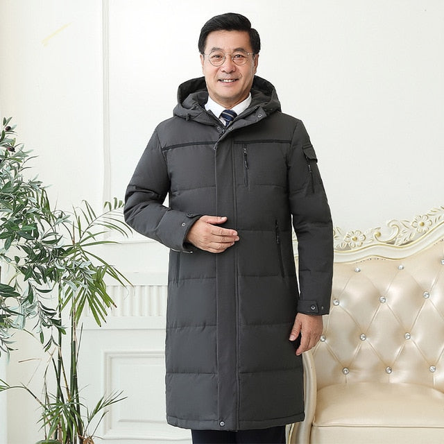 Men Winter Down Coat Duck Down Jacket Hooded Loose Down Parka - Great Stuff OnlineGreat Stuff Online Gray / XXL