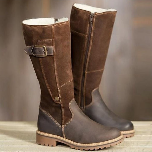 Winter Snow Boots Women New Leather Plush Warm Boots for Women Fashion Zipper - Great Stuff OnlineGreat Stuff Online