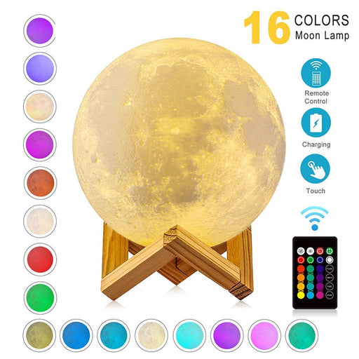 USB Rechargeable Moon Lamp Night Light Creative Home Décor Globe - Great Stuff OnlineGreat Stuff Online