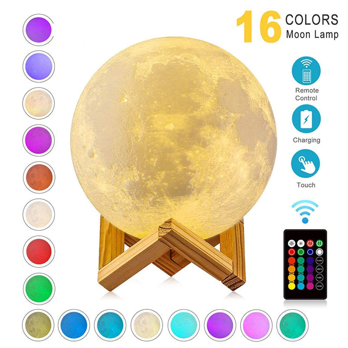 USB Rechargeable Moon Lamp Night Light Creative Home Décor Globe - Great Stuff OnlineGreat Stuff Online