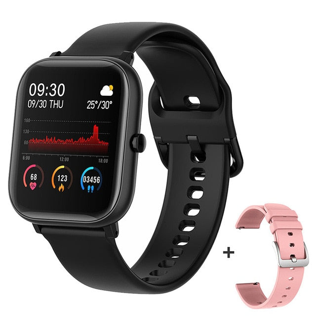 Smart Watch Men Women 1.4 Inch Fitness Tracker Full Touch Screen Waterproof Heart Rate Monitor for iOS Android - Great Stuff OnlineGreat Stuff Online black with a strap 3