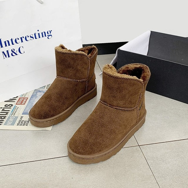 Women Snow Boots Plush Warm Winter Non-slip Ankle Boots for Women - Great Stuff OnlineGreat Stuff Online Brown / 9