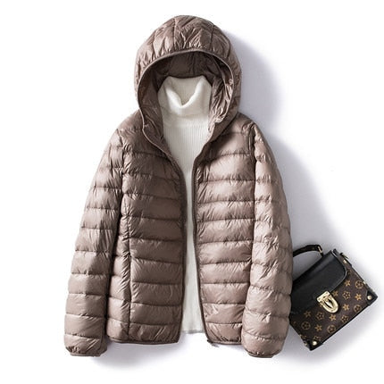 Women's Portable Ultralight Thin Duck Down Jacket - Great Stuff OnlineGreat Stuff Online KHAKI / M