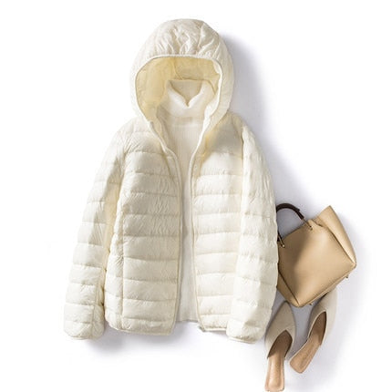 Women's Portable Ultralight Thin Duck Down Jacket - Great Stuff OnlineGreat Stuff Online WHITE / XXL