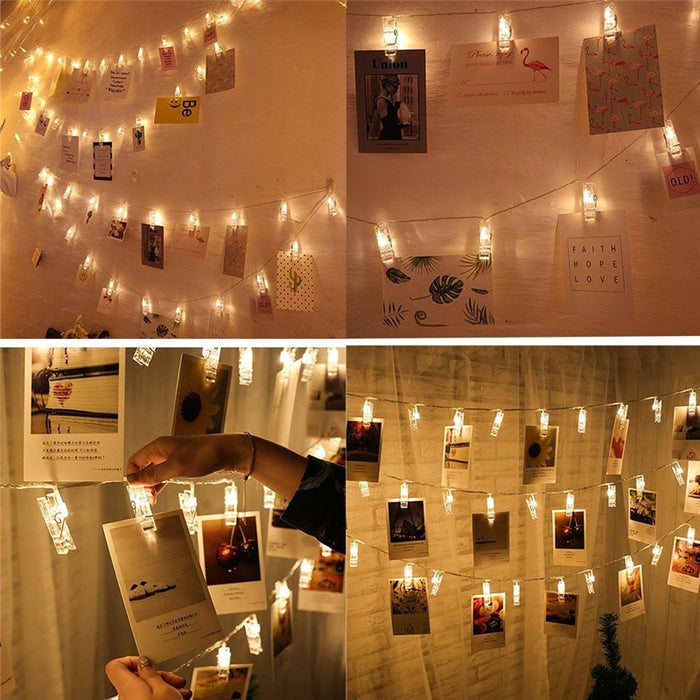 light 2M 6.5FT 1M 3.3FT LED Garland Lights Photo Clip Fairy LED String Lights - Great Stuff OnlineGreat Stuff Online