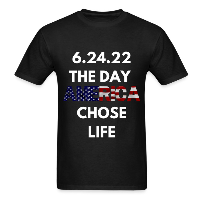 Ultra Cotton Adult T-Shirt | Gildan G2000 THE DAY AMERICA CHOSE LIFE UNISEX T-SHIRT - Great Stuff OnlineSPOD black / S