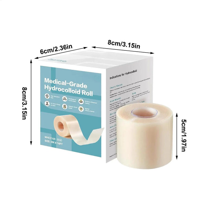 Hydrocolloid Patch Bandages 16.4ft Hydrocolloid Bandage Roll For Wound Care Waterproof Self-Adhesive For Face Body Burn Wound