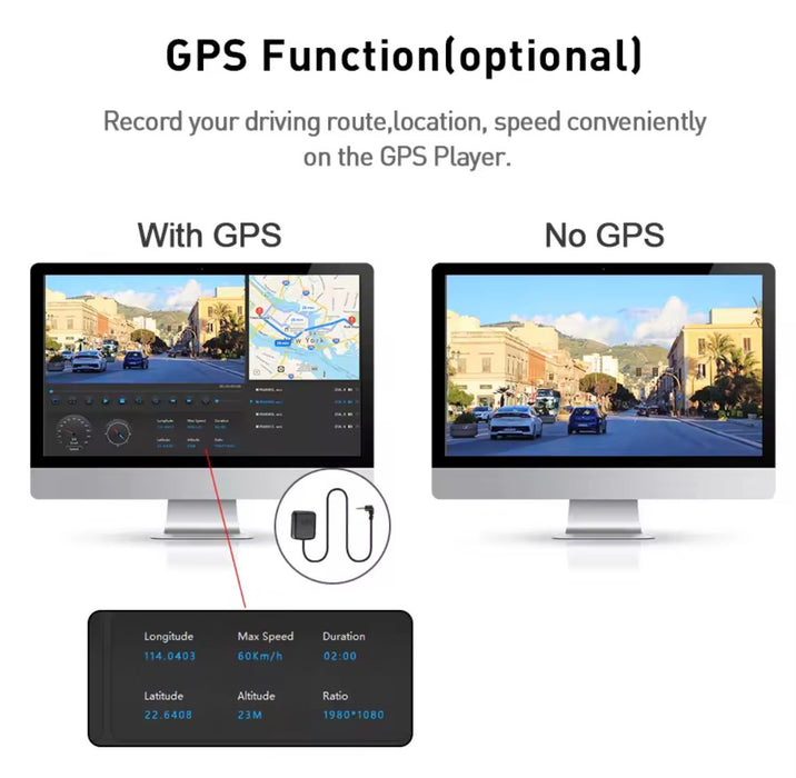 Rearview Mirror Dash Cam with WiFi and GPS