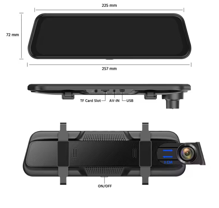 Rearview Mirror Dash Cam with WiFi and GPS