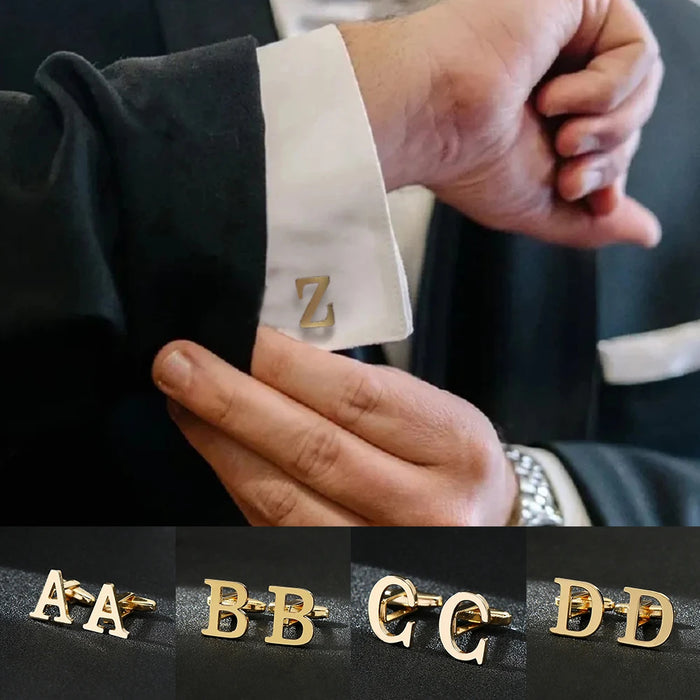 Personalized A-Z Alphabet Cufflinks - Unique Men's Cufflink Gifts for Weddings, Shirts, and Special Occasions - Customizable Keepsakes for Stylish Grooms and Thoughtful Wedding Souvenir