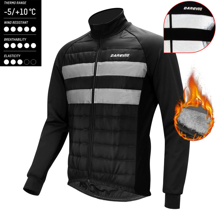 DAREVIE Cycling Jacket Themal Fleece Women Winter -5℃~10℃ Men Cycling Jackets Reflective Keep Warm Breathable Cycling Jacket