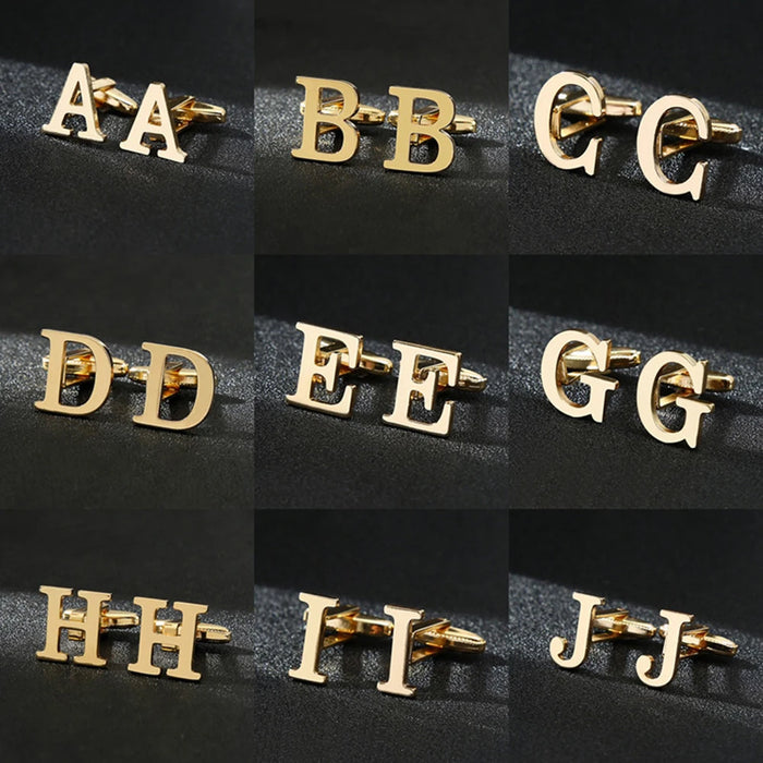 Personalized A-Z Alphabet Cufflinks - Unique Men's Cufflink Gifts for Weddings, Shirts, and Special Occasions - Customizable Keepsakes for Stylish Grooms and Thoughtful Wedding Souvenir