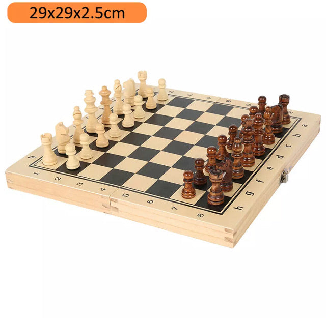 Large Chess Wooden Set Folding Chessboard Magnetic Pieces Wood Board Birthday and Holiday Gifts - Great Stuff OnlineGreat Stuff Online 29x29x2.5cm