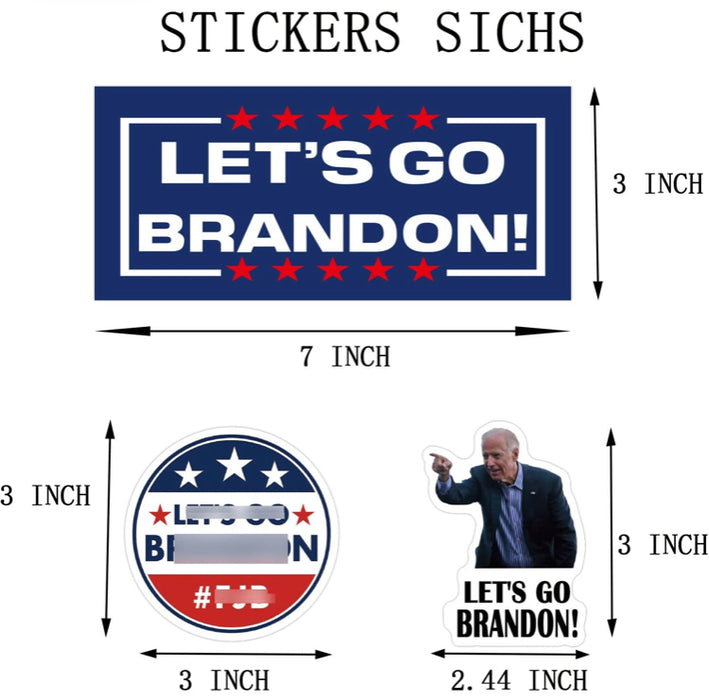 320Pcs Let's Go Brandon Stickers Waterproof Easy to Remove No Residue Funny Decal Brown - Great Stuff OnlineGreat Stuff Online