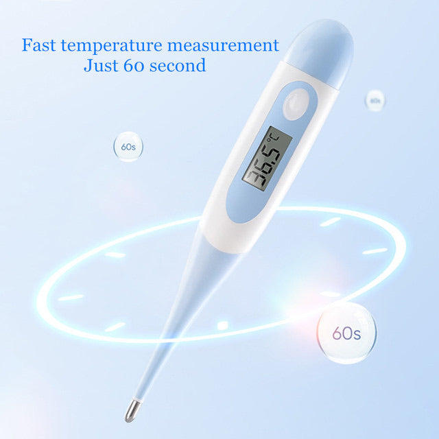 Baby Adult Kids Safe Digital LCD Thermometer Soft Flexible Tip Waterproof Thermometer Mouth Rectum 60S Reading Temperature Meter - Great Stuff OnlineGreat Stuff Online