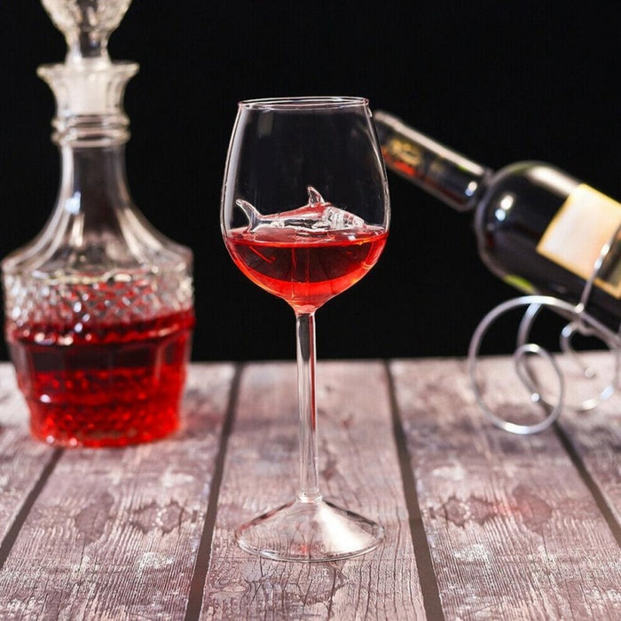 Crystal Party Wedding Flutes Glass Wine Glasses Cup Shark Inside Wine Bottle Hand Blown Wine Glasses - Great Stuff OnlineGreat Stuff Online