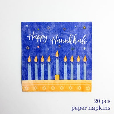 Chanukah Tableware Plates Napkin Cups Straw Knife Fork Spoons - Great Stuff OnlineGreat Stuff Online Paper towel