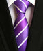 Ties Fashion Neckties Classic Men's Stripe Yellow Navy Blue Wedding Ties Jacquard Woven 100% Silk Men Solid Tie Polka Dots Neck Ties - Great Stuff OnlineGreat Stuff Online Purple/White Striped