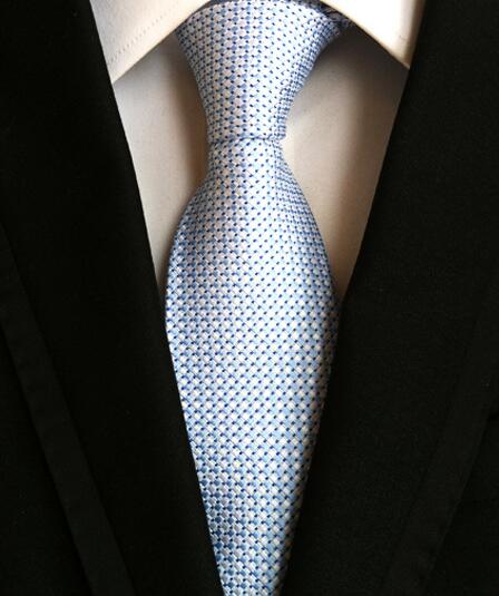 Ties Fashion Neckties Classic Men's Stripe Yellow Navy Blue Wedding Ties Jacquard Woven 100% Silk Men Solid Tie Polka Dots Neck Ties - Great Stuff OnlineGreat Stuff Online Plain