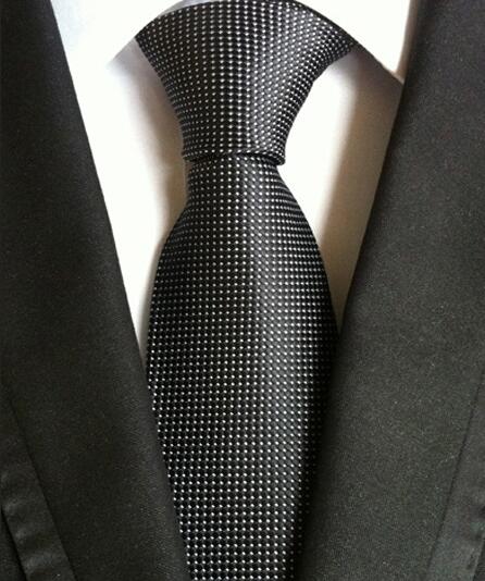 Ties Fashion Neckties Classic Men's Stripe Yellow Navy Blue Wedding Ties Jacquard Woven 100% Silk Men Solid Tie Polka Dots Neck Ties - Great Stuff OnlineGreat Stuff Online Black/Design