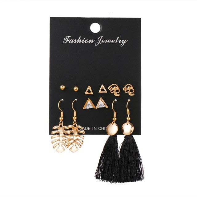 FNIO Women's Earrings Set Pearl Earrings For Women Bohemian Fashion Jewelry 2020 Geometric Crystal Heart Stud Earrings - Great Stuff OnlineGreat Stuff Online LNI810