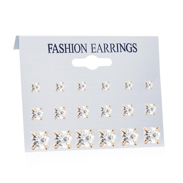 FNIO Women's Earrings Set Pearl Earrings For Women Bohemian Fashion Jewelry 2020 Geometric Crystal Heart Stud Earrings - Great Stuff OnlineGreat Stuff Online LNI391-1