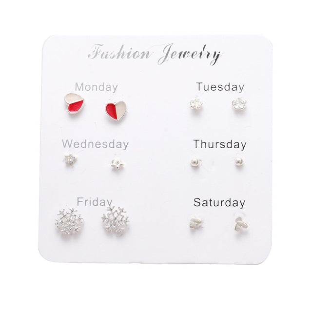 FNIO Women's Earrings Set Pearl Earrings For Women Bohemian Fashion Jewelry 2020 Geometric Crystal Heart Stud Earrings - Great Stuff OnlineGreat Stuff Online LNI0997-1