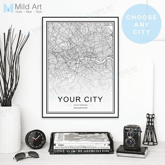 bee trap Black White Custom World City Map Paris London New York Posters Nordic Living Room Wall Art Pictures Home Decor Canvas Paintings - Great Stuff OnlineGreat Stuff Online 15x20 cm No Frame / Custom-Contact US