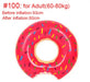 Rooxin Inflatable Donut Swimming Ring for Pool Float Mattress Swimming Pool Thickened PVC Summer Floating Ring Seat Toys - Great Stuff OnlineGreat Stuff Online 60-80kg Adult