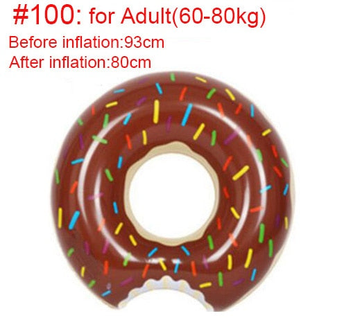 Rooxin Inflatable Donut Swimming Ring for Pool Float Mattress Swimming Pool Thickened PVC Summer Floating Ring Seat Toys - Great Stuff OnlineGreat Stuff Online 60-80kg Adult 2