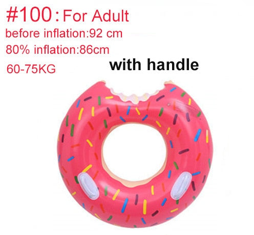 Rooxin Inflatable Donut Swimming Ring for Pool Float Mattress Swimming Pool Thickened PVC Summer Floating Ring Seat Toys - Great Stuff OnlineGreat Stuff Online 60-80kg Adult 3
